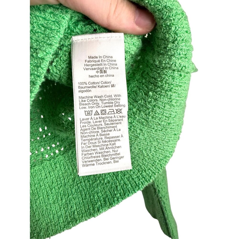 J.Crew Pointelle Crewneck Sweatshirt Open Knit Green Size XS - Picture 5 of 5